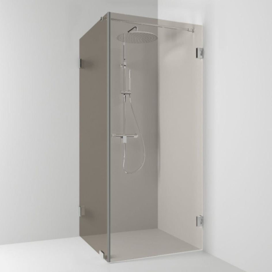 Svedbergs 180° Dusjhjørne Kombi (vegg+dør) Krom / 80x80cm / Bronsefarget glass Svedbergs Dusjhjørne SV-654988