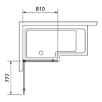 Svedbergs 180° Svingbar Badekarvegg 81cm