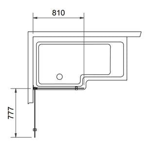 Svedbergs 180° Svingbar Badekarvegg 81cm