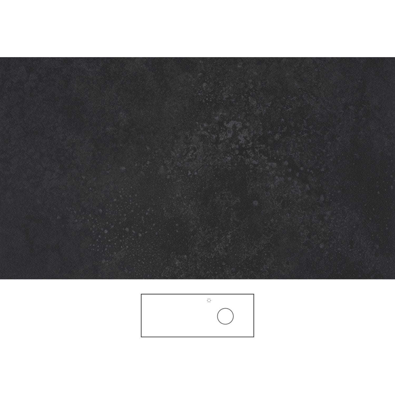 Svedbergs Poem Granittkeramikk Benkeplate Grafit / 120cm høyre / Venstre Svedbergs Benkeplate bad SV-363120H-V