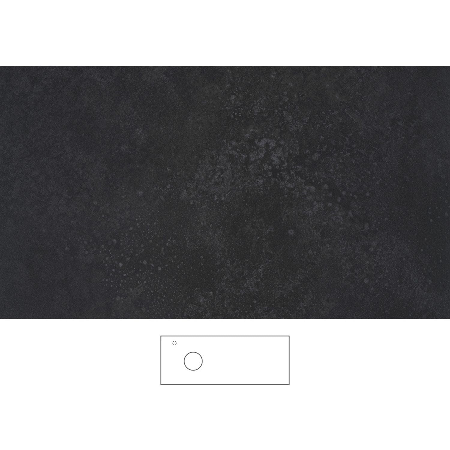 Svedbergs Poem Granittkeramikk Benkeplate Grafit / 120cm venstre / Venstre Svedbergs Benkeplate bad SV-363120V-V