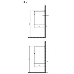 Svedbergs Poem Ramme Servantskap Slim D35 med 2 skuffer