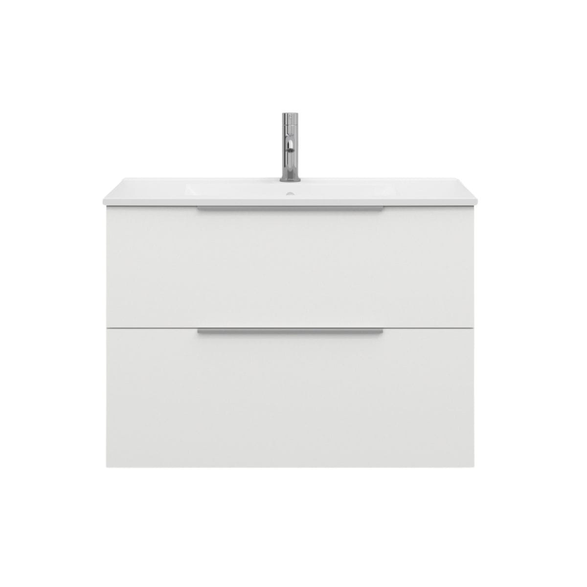 Svedbergs STILL Servantskap D45 med 2 skuff Hvit / 80cm / Integrert håndtak alu Svedbergs Servantskap SV-580413-2