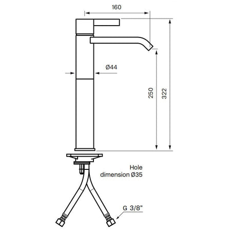Tapwell ARM081M Høy Servantbatteri
