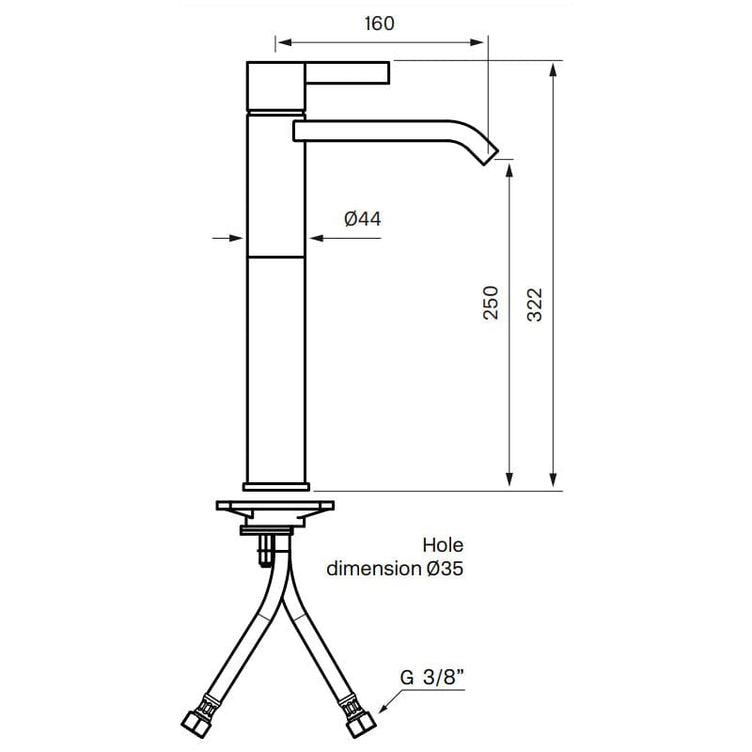 Tapwell ARM081M Høy Servantbatteri