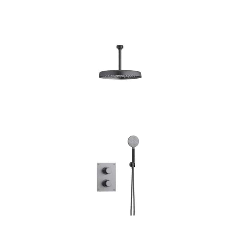 Tapwell ARM7268 Takdusj Innbygging - Takmontert Brushed black chrome / 200mm / Ø300mm Tapwell Dusjsett TA-9428071