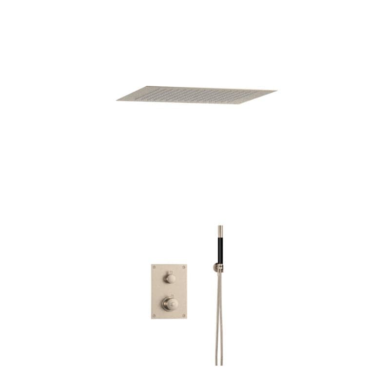 Tapwell BOX7268 ED2 Innfelt Takdusj Innbygging Brushed nickel / 500x500mm Tapwell Blandebatteri innbygging TA-9425209