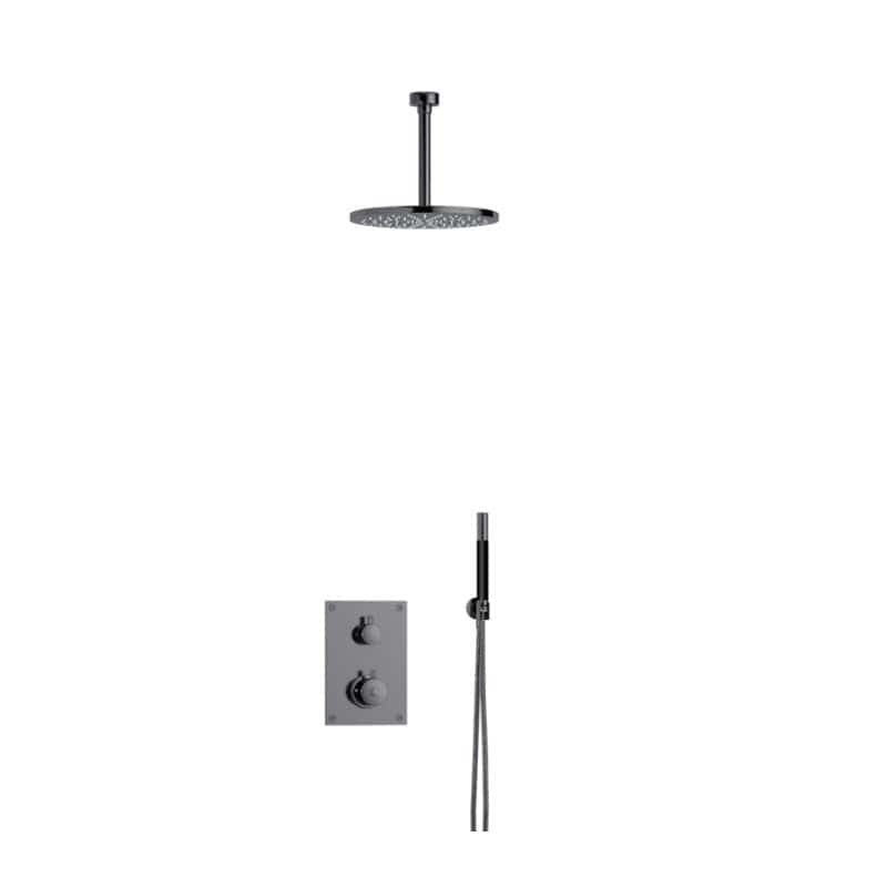 Tapwell BOX7268 Takdusj Innbygging - Takmontert Black chrome / 200mm / Ø250mm Tapwell Blandebatteri innbygging TA-9424968
