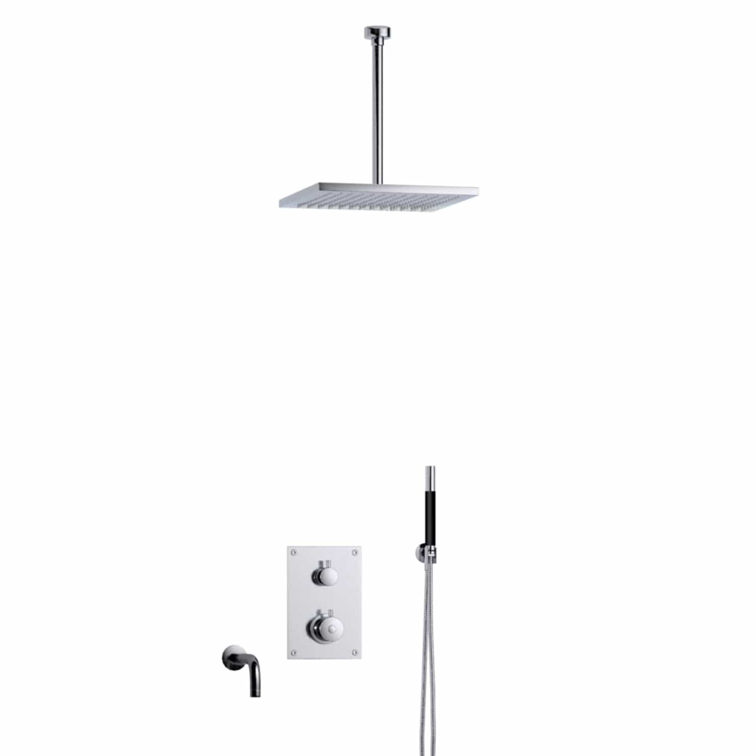 Tapwell BOX7368 Takdusj Innbygging Takmontert Krom / 300mm / 300x300mm Tapwell Dusjsett TA-9425408