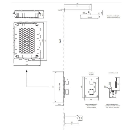 Tapwell BOX8368 SQUARE ED2 Takdusj Innbygging