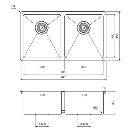 Tapwell TA4040 PVD Kjøkkenvask