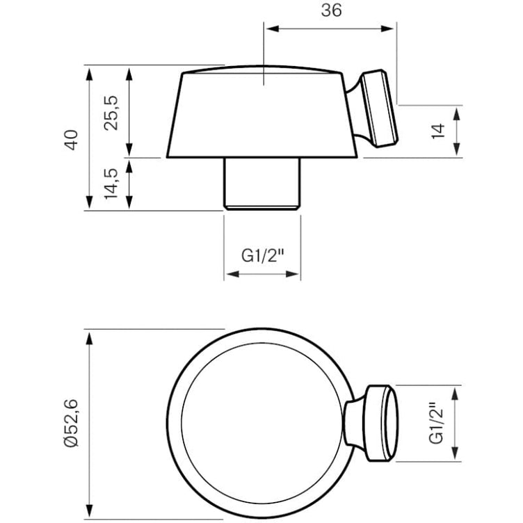 Tapwell XACC130 Vegguttak for hånddusjslange Krom