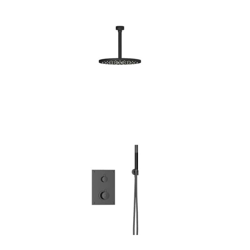 Tapwell Z079 Takdusj Innbygging - komplett Svart matt / 200mm Tapwell Blandebatteri innbygging TA-9424905