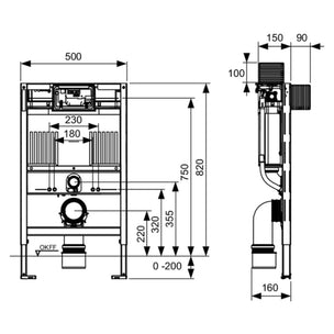 TECEprofil Sealingbag Lav Innbyggingssisterne H82cm