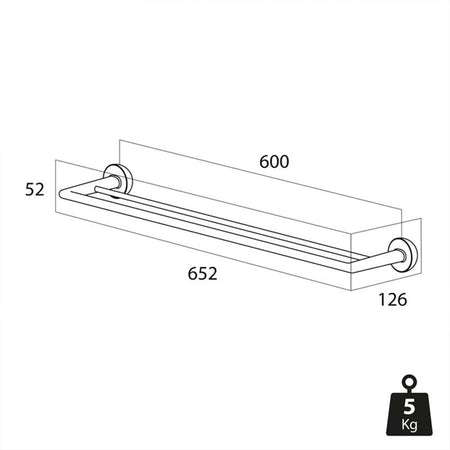 Tiger Cooper håndklestang dobbel