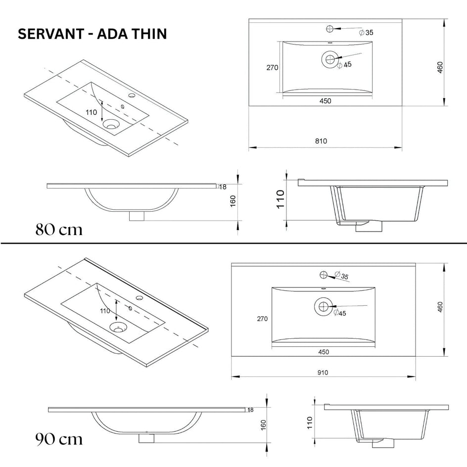 VikingBad ADA D46 Møbelservant B60-120cm VikingBad Møbelservant