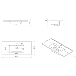 Vikingbad ADA Slim D39 Møbelservant B50-90cm