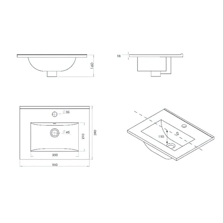 Vikingbad ELI 50 SLIM Servantskap med BEA servant