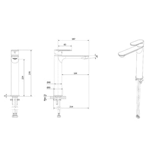 Vikingbad Embla Høy Servantbatteri H297mm