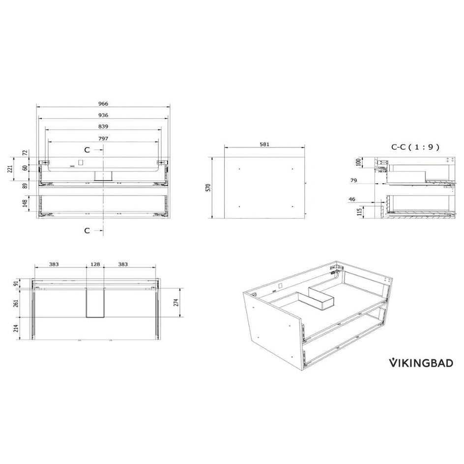 VikingBad Fay Servantskap med Lang Sideplate VikingBad Servantskap