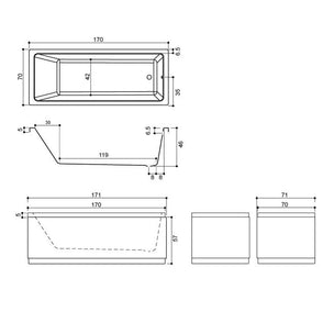 Vikingbad Kvadrat Badekar 150-170