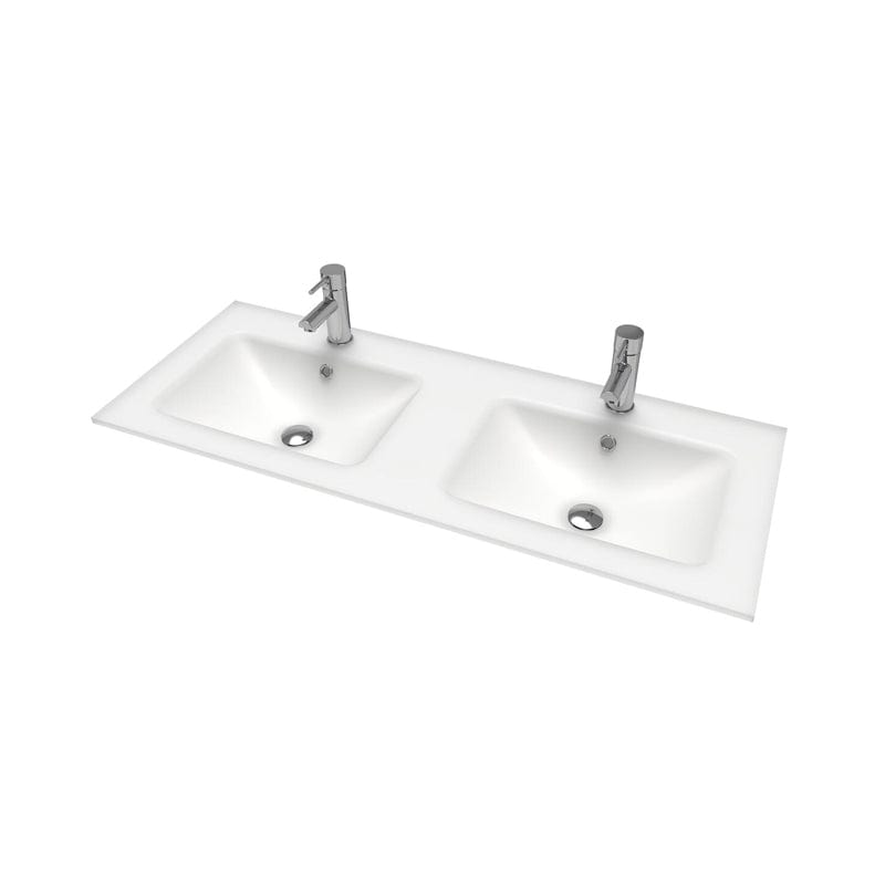 VikingBad LEA D46 Glasservant - møbelservant Hvit matt / 120cm dobbel VikingBad Møbelservant VB-017128-01