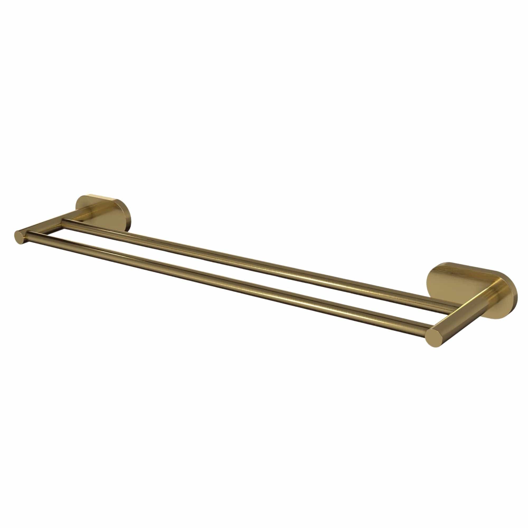 VikingBad Luna Rund Dobbel Håndklestang B65cm Børstet messing VikingBad Håndklestang VB-017983-07