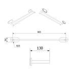 OUTLET: Vikingbad Luna Rund Dobbel Håndklestang B65cm