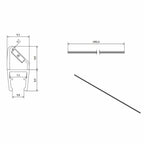 Vikingbad Magnetprofil Liam Dør Hjørnemontering PVC H190,2cm