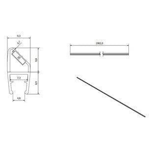 Vikingbad Magnetprofil Liam Dør Hjørnemontering PVC H190,2cm