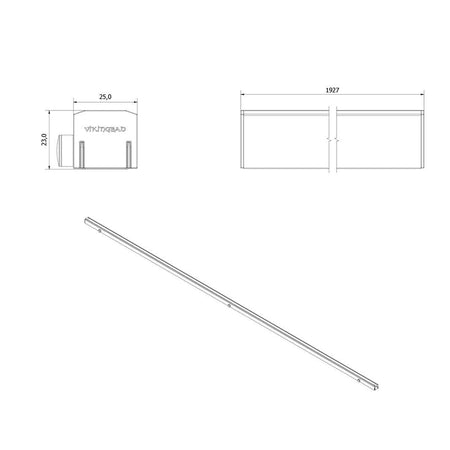 Vikingbad Liam Magnetprofil Vegg H193cm