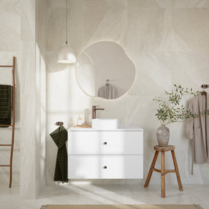 Vikingbad MAYA asymmetrisk speil med lys (backlight)