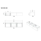 Vikingbad MIE DEMI Stav Servantskap Mål: B180xH46xD29 cm (3x60)