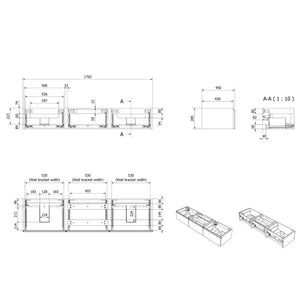 Vikingbad MIE Demi Slett Servantskap Mål: B180xH46xD29 cm (2 Servant)