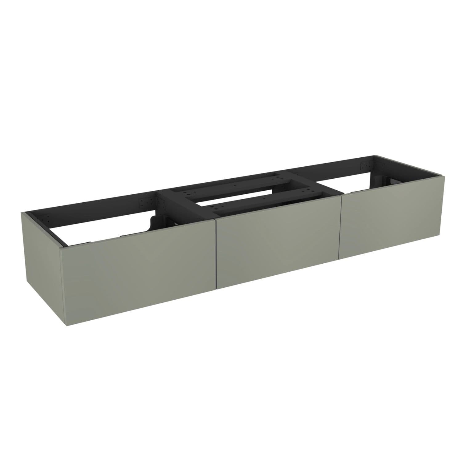 Vikingbad MIE DEMI Trend Servantskap Mål: B180xH46xD29 cm (3x60) Oliven / 180cm dobbel VikingBad Servantskap VB-116376