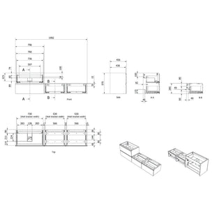 Vikingbad MIE SMART Slett Servantskap 200 cm