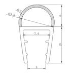 Vikingbad Nisjedør pakningslist 6mm mellom glass og vegg i nisje