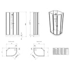 Vikingbad Sofia Dusjkabinett Buet H210cm, Klare Bakvegger