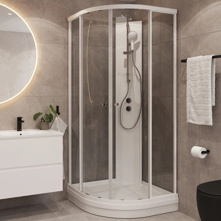 Vikingbad Sofia Dusjkabinett Buet H210cm, Klare Bakvegger