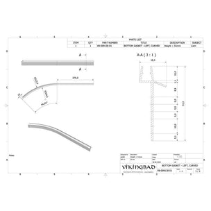 Vikingbad Subbelist Liam Buet PVC H51mm Rivbar - B79cm