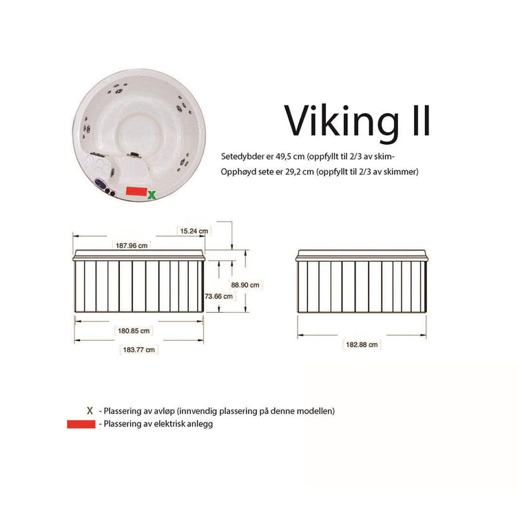 VikingSpa VIKING II Utendørs Massasjebad
