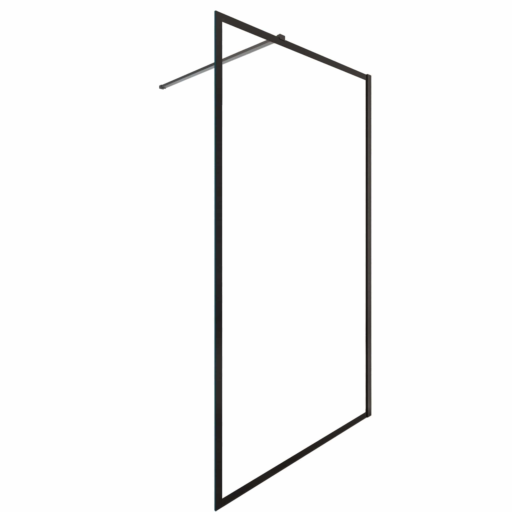 Alterna Matrix Fast Dusjvegg Ramme 86,4-116,4cm Svart matt / 100cm / Klart glass Alterna Dusjvegg BD-6310997