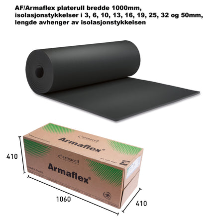 Armaflex AF Plate på Rull 10m2 10mm cellegummi