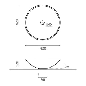 Bathco Piamonte Bolleservant solid surface