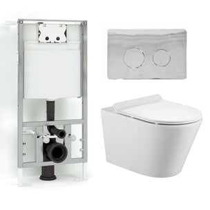 Bathco Sintra Antibakteriell Toalettpakke veggskål, soft-close sete og sisterne