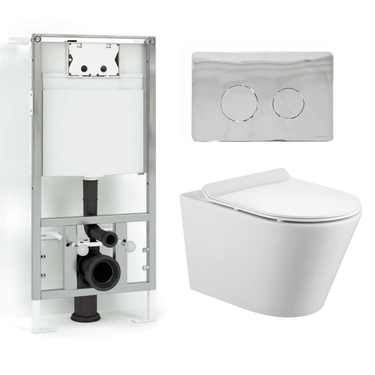 Bathco Sintra Antibakteriell Toalettpakke veggskål, soft-close sete og sisterne