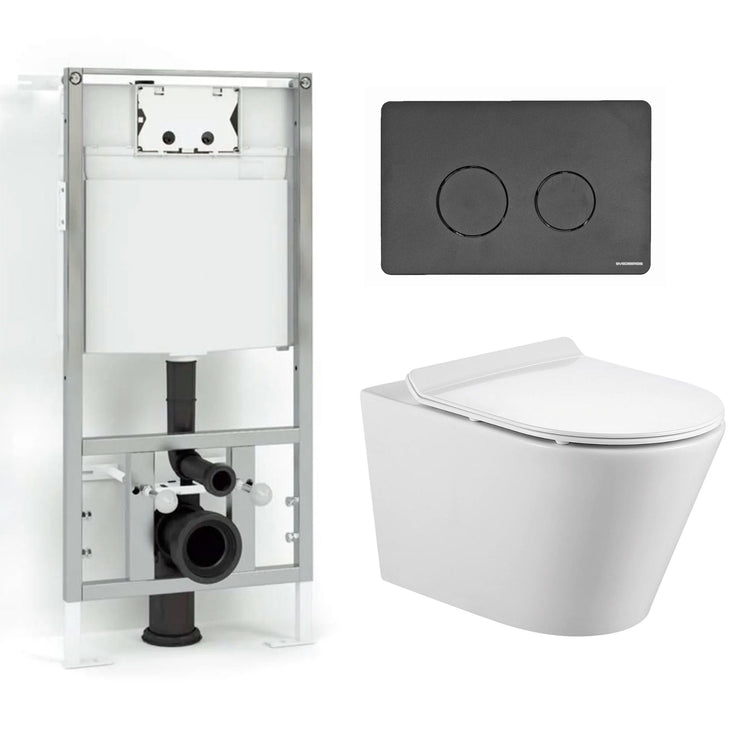 Bathco Sintra Antibakteriell Toalettpakke veggskål, soft-close sete og sisterne
