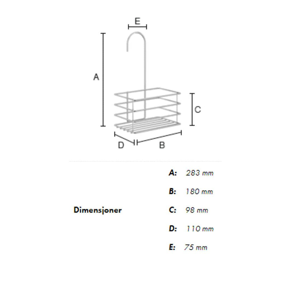 Beslagsboden dusjkurv for dusjblandebatteri 1216 Beslagsboden Dusjhylle