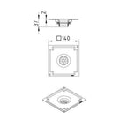Blucher blendeplate square140x140mm