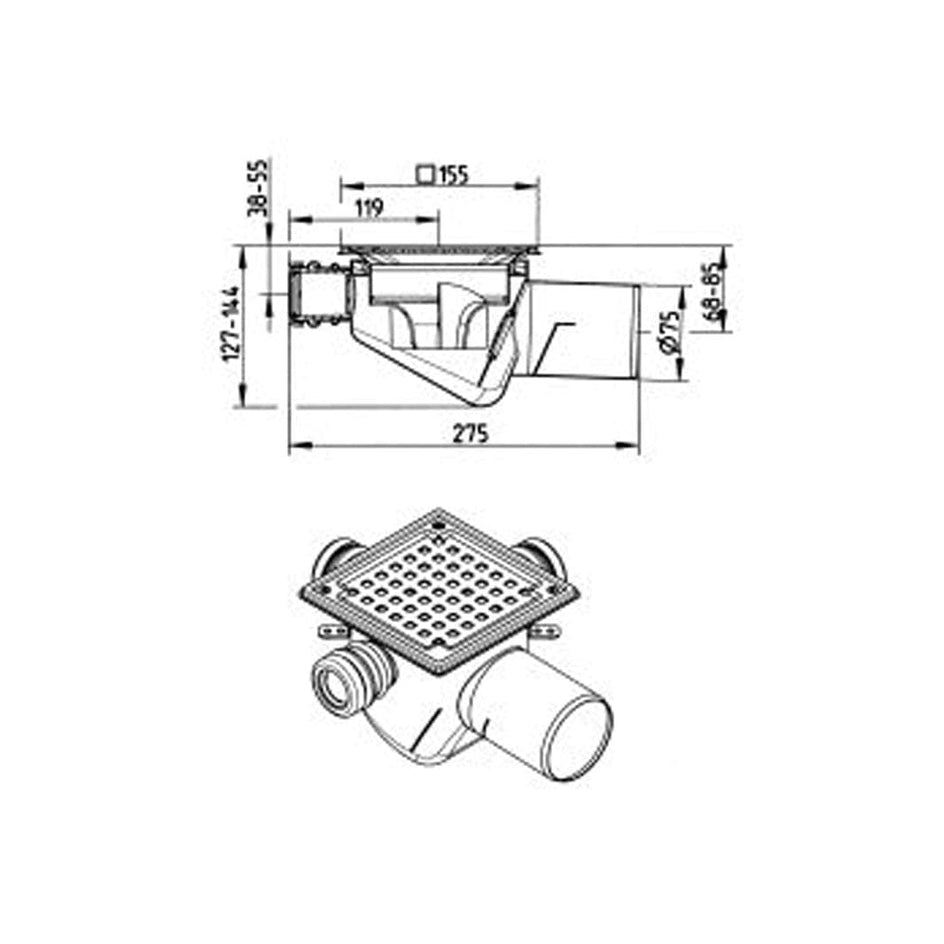 Blucher square 75 boligsluk type 102 Blucher Gulvsluk AH-102.300.075